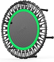 Home Office 32 Inch Fitness Trampoline For Adults And Kids Round Rebounder Trampoline Exercise For Indoor Garden Workout Cardio Training Max Load 150Kg (Color : Green)