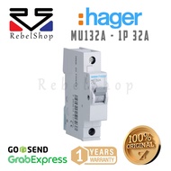 Hager MCB 1P 32A MU132A 6kA 1 Phase 32 Ampere SNI - Single Pole