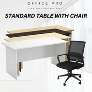 Office Pro 4FT Standard Office Table + Ergonomic Office Chair