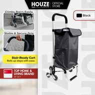 [HOUZE] Aluminium Square Frame Stair Climber Shopping Trolley - Cart|3 Wheels|Grocery|Storage