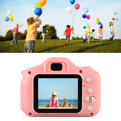 Kids Digital Camera Video Shooting Plastic Silicon Pink HD Image USB Charging Kids Video Camera for 