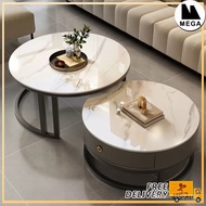 Sintered Stone Coffee Table Round Coffee Table Nordic Side Table Living Room Minimalist Marble Coffe