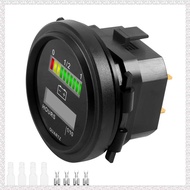(CFEB) 12V/24V/36V/48V/72V LED Digital Battery Status Charge Indicator with Hour Meter Gauge Black