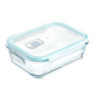 Glass Bento Box Food Grade Glass Storage Container Stackable Bento Box Lunchbox with Dividers and Li