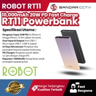 Robot Powerbank RT11: 10,000mAh - Pengisian Cepat 20W PD