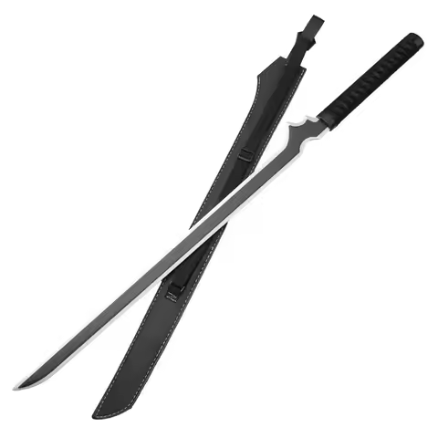 98cm/35.58in Black Rock Sword Bamboo Katana Anime Peripherals Cosplay Model Props Practice Ornaments
