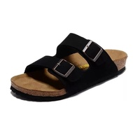 100% Asli BIRKENSTOCK Birken Boston Sandal Jepit Kulit Coklat Gelap Untuk Lelaki / Wanita Klasik Bir