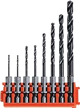 BOSCH CCSDV08 8-Piece Assorted Set Impact Tough Black Oxide Drill Bits with Clip for Custom Case System for General Purpose Applications