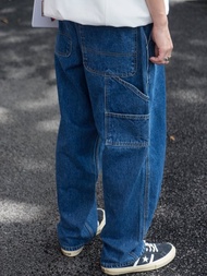 Denim Pants 復古洗水寬鬆直筒多口袋工裝牛仔褲 美式Vintage男