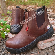 Sepatu Safety Semi Boot Elastis Slip On King Shoes Skn Ujung Besi Proyek Kantor Kitchen Anti Licin