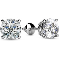 1 to 16 Carat 14K White Gold IGI Certified Laboratory Cultivation Round Cut Diamond Earrings, Ladies