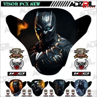 HITAM Winshield HONDA PCX 160 visor Sticker NEW BLACK PANTHER (030)/SUPER Hero Winshield Sticker/Winshield MARVEL Picture Sticker/Cool BLACK Cat Image Winshield Sticker/Character visor Sticker