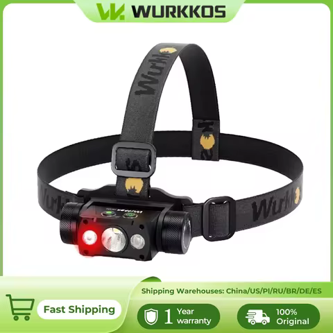 Wurkkos HD50 Headlamp 2A Rechargeable 21700 Headlight 4000lm XHP50.3 HI+LH351D+660nm Red Light Tooll