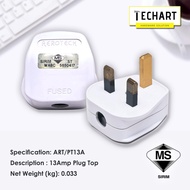 13A white plug top 3 pin socket (Sirim Approved) Made in Malaysia 13amp socket