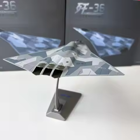 1:144 Scale Chinese 6th J36 J-36 Cut Crack Fighter Military Model Jet Airplane Aircraft Coating Allo
