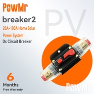 PowMr 12V 24V DC Circuit Breaker 20a 30a 40a 50a 60a 80a 100aบ้านระบบพลังงานแสงอาทิตย์กันน้ำMini Circuit Breakerฟิวส์อินเวอร์เตอร์