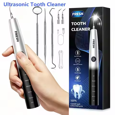 Intelligent Ultrasonic Dental Scaler Tooth Plaque Remover ,5 Modes Rechargeable Teeth Cleaning Tool,