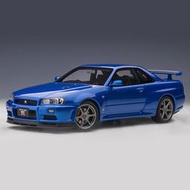 【免運】奧拓1:18 Nissan Skyline日產天際GT 尼桑R34 V-Spec汽車模型車模