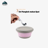 Cutlery Set Cutlery Bowl Spoon Fork Folding Portable Ultralight Silicone Bowl and Spoon Fork - BFA F