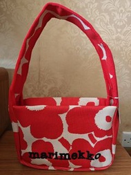 [4折] Marimekko 芬蘭 Unikko Hobo Knitted Shoulder Bag 20X27X10cm red & white 花紅白肩背手袋 包 布