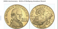 💰#金幣收藏#莫札特金幣#1991年#莫札特逝世200週年金幣#限量5萬枚500 Schilling Mozart /11