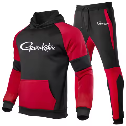 Gamakatsu Fishing 2024 New Style Men's Spring and Autumn Zipper Hoodies Sweatpant Harajuku Sports Co