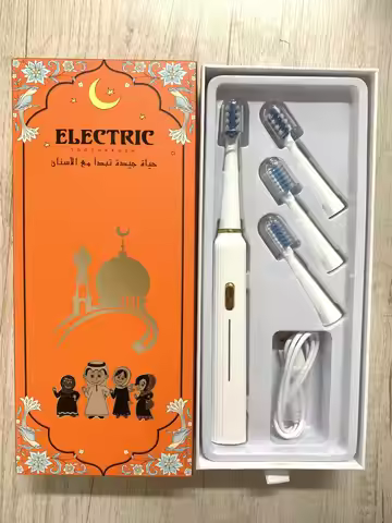 1Set Household Soft Bristled Electric Ultrasonic Toothbrush Oral Cleaning Adult Model Five Level Cha