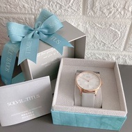 鐵達時女裝石英灰色皮革腕錶🎁 Solvil et Titus Interlude