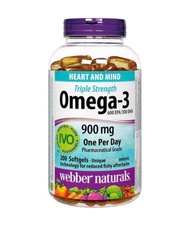Webber Naturals 三倍強效 Omega-3 Fish Oil 魚油 900mg EPA/DHA (200粒裝)