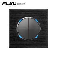 FLKL 13amp Wall Power Switch Black Brushed Aluminum Panel Modern Lighting Switch Universal 3 Pin Plug Point Socket with USB Electrical Outlet Suiz on Off Lampu 1/2/3/4 Gang 1/2 Way 20A Water Hearter Aircon Door Bell Switch Official Store