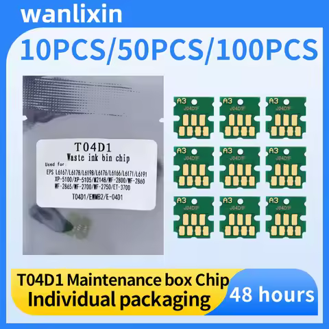 10-100PCS T04D1 Maintenance Box Chip for Epson M2170 M1170 L6260 LC6270 L6290 L6490 L6161 L6490 L141