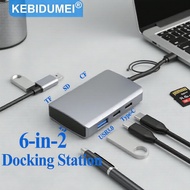 KEBIDUMEI 6-in-1 USB-C Dock: 3x USB 3.0, SD/TF/CF Card Reader, OTG Hub & Splitter KEBIDUMEI 6-dalam-