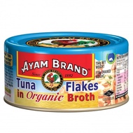 [MD KETO] 3 x 150g AYAM Brand canned Tuna flakes - HALAL Omega 3- in natural Olive, organic broth lo