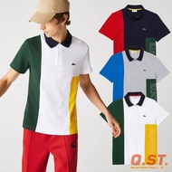 Men's crocodile color matching lapel polo shirt T-shirt embroidered cotton crocodile logo high quality shirt short sleeve QST