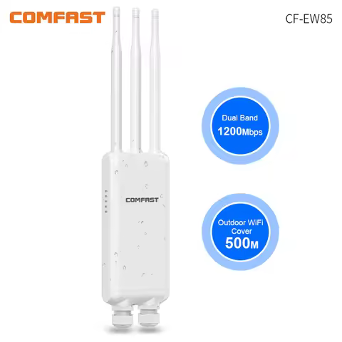 COMFAST Outdoor WiFi Router 500M Long Range Extender Wireless Access Point 3 Antena 5G/2G AC1300 Rep