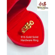 Wing Sing 916 Gold Solid Harware Ring Ring / Cincin Padu Perkakasan Emas 916