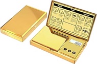 200g x 0.01g Jewelry Gold Coin Herb Powder Digital Scale | Luxury Gold Design & Wipe-Clean Surface |