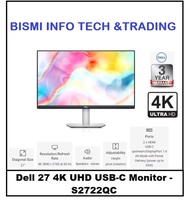 Brand New Dell 27 4K UHD USB-C Monitor - S2722QC  IPS LED Monitor With Built in Speaker- Ready Stock