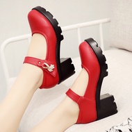 [Qiannian Beautiful Women's Shoes 2] 2020 Single Shoes Mid-Heel Thick Heel Waterproof Platform Shall