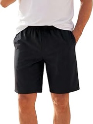 Mens Athletic Shorts Lightweight Breathable Quick Dry Workout Running Shorts with Zip Pockets 7" Bas