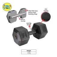 Dumbbell Barbell ROX PVC HEXAGONAL DRHX-10R 10Kg Dumbbell Set Dumbbell 10kg