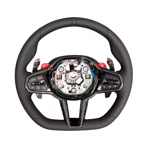 With M1 M2 Button Full Leather LCI Steering Wheel for BMW G01 G05 G20 G22 G30 M2 G87 M3 G80 M4 G82 G