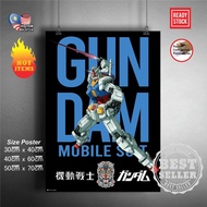 (Ready Stock) Mobile suit Gundam 144 RX-78-2 / RX78-2 / RX78 2 Gundam wall poster sticker deco poste