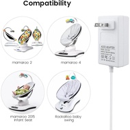 10 ft Power Cord for 4moms mamaRoo 4, 12V 3A Charger for RockaRoo Baby Swing, AC Adapter, White