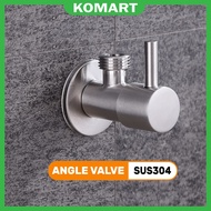 SUS304 Stainless Steel Angle Valve Faucet Bathroom Toilet Water Tap Anglevalve / Kepala Paip Air Tan