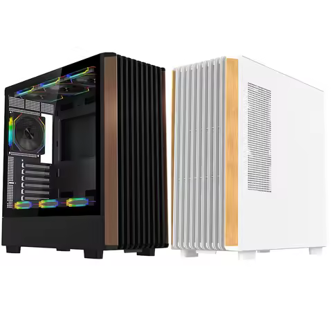 WJCOOLMAN Wood element Desktop gaming computer case Glass side panel Supports ATX motherboard 280/36