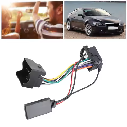 Bluetooth AUX Adapter 59.1in Bluetooth 5.0 AUX Cable Audio Adapter with Microphone Fit for E60 E63 E