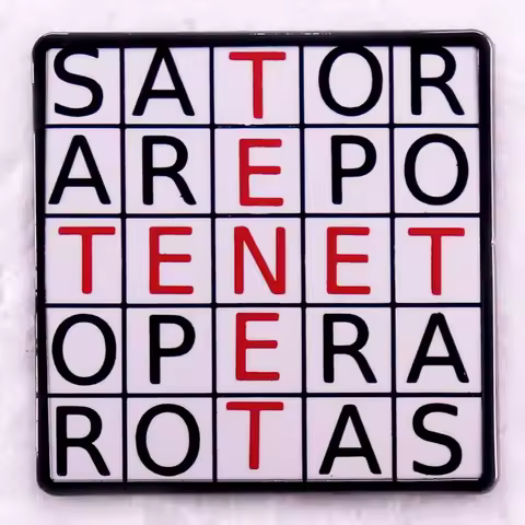 Sator arepo tenet opera rotas Enamel Pin Sci-fi movie tenet inspired badge Sator Square or Rotas Squ