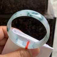 冰種翡翠天然翡翠玉鐲 A玉手鐲 玉鈪 • 冰種藍飄花翡翠方鐲