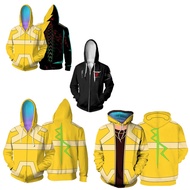 Cyberpunk 2077 Zipper Hoodie digital printing Jacket unisex Sweater Outerwear